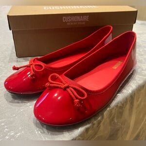 Como Ballerina Red Patent Flats with Bow Detail Size 10🌺